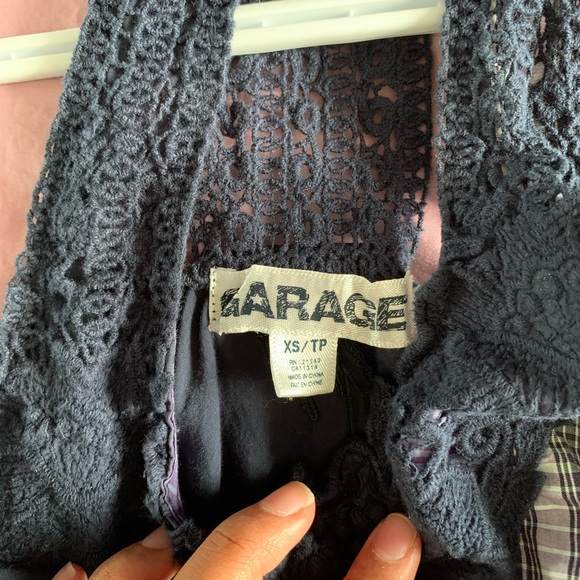 3 for $15 Garage Purple Plaid Top - Picture 6 of 7